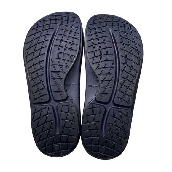 Oofos Ooahh Slides Recovery Comfort Sport Sandals Navy Blue Mens 12 Women 14 - Picture 4 of 11
